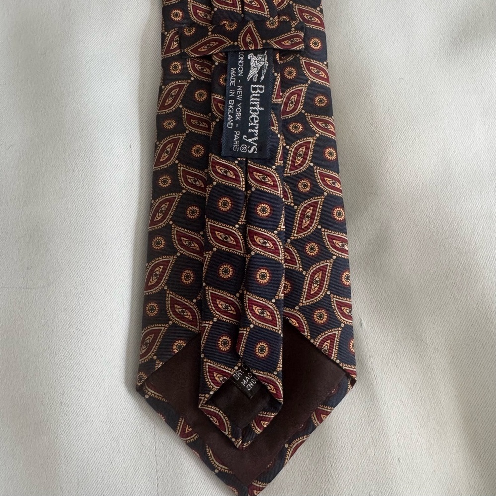 Burberry Vintage Navy/Red Geometric Silk Tie formal, office, casual, preppy